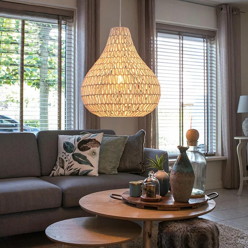 Candeeiro de suspensão escandinavo branco 45 cm - Lina Drop