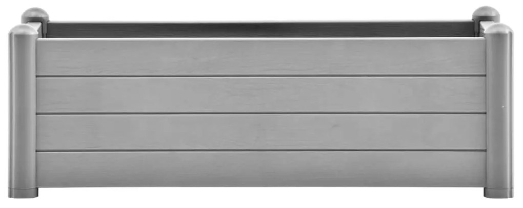 Canteiro elevado para jardim PP 100x43x35 cm cinzento pedra