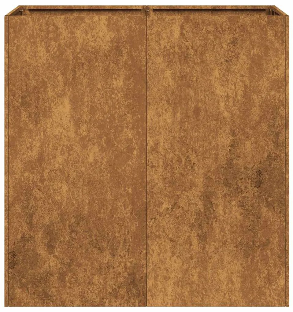 Floreira enferrujada 80x40x80 cm aço resistente