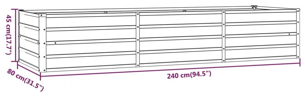 Canteiro de jardim 240x80x45 cm aço corten cor enferrujado