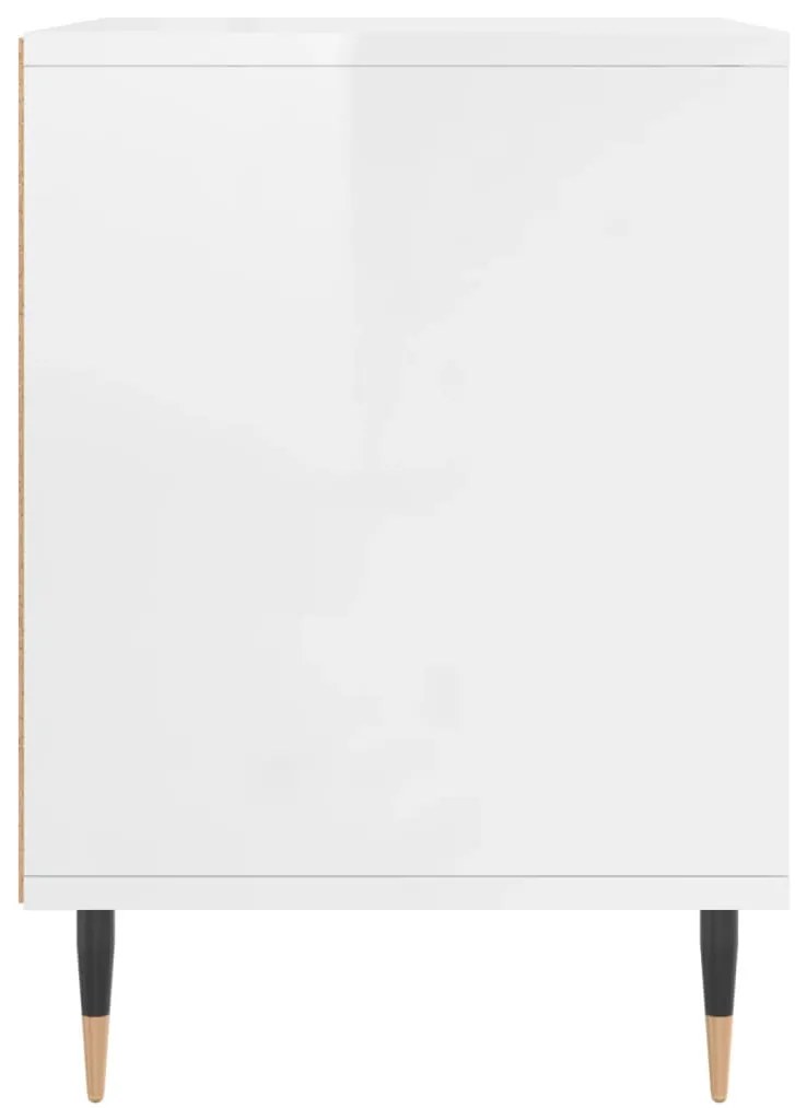 Mesa de cabeceira 40x35x50cm derivados madeira branco brilhante