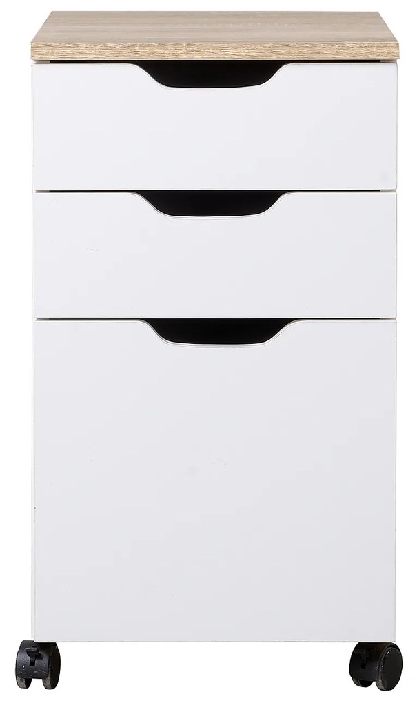 Cómoda tipo de Arquivo Móvel para Organizar Documentos no Escritório ou em Casa - Cor: Branco - 34x40x60.5cm
