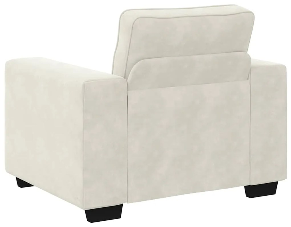 Poltrona 60 cm veludo creme
