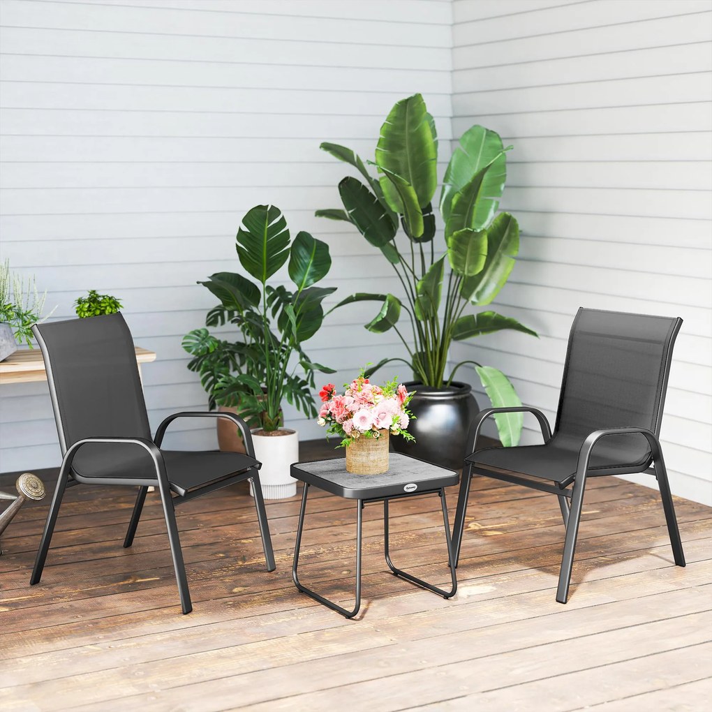 Conjunto de Móveis de Jardim 3 Peças Móveis de Exterior Incluí 2 Poltr