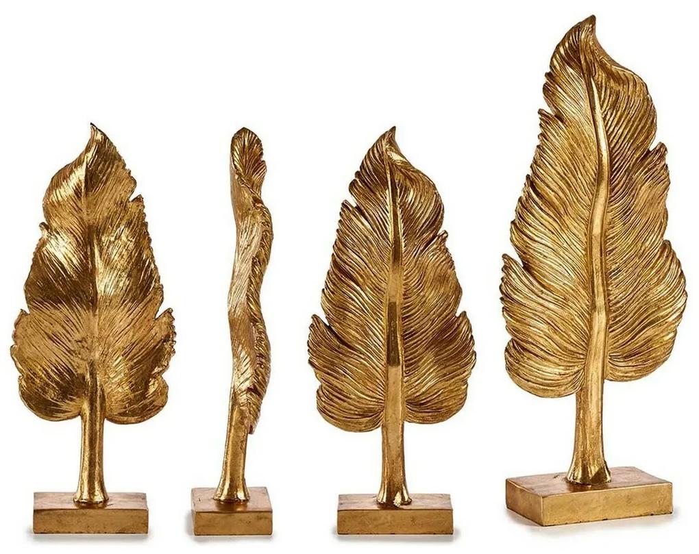 Figura Decorativa Pluma Dourado Resina (8 x 43,5 x 12 cm)