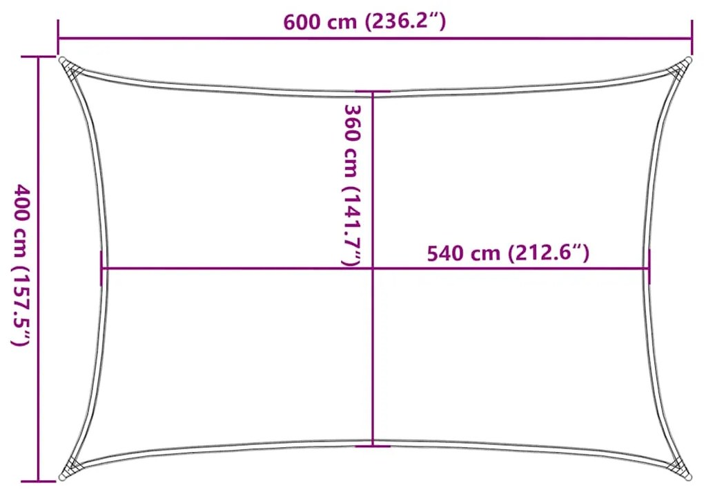 Para-sol estilo vela 160 g/m² 4x6 m PEAD laranja