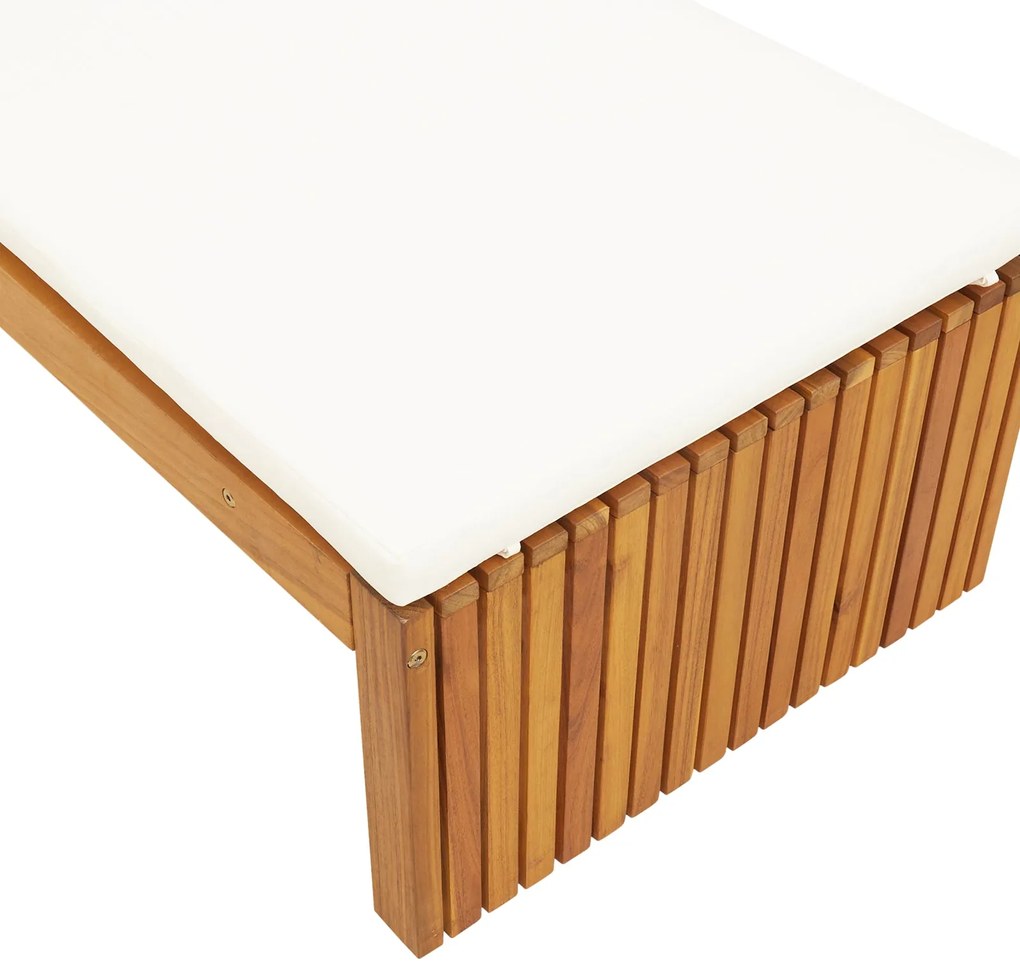Espreguiçadeira com almofada 200x55x30 cm de madeira maciça de acácia