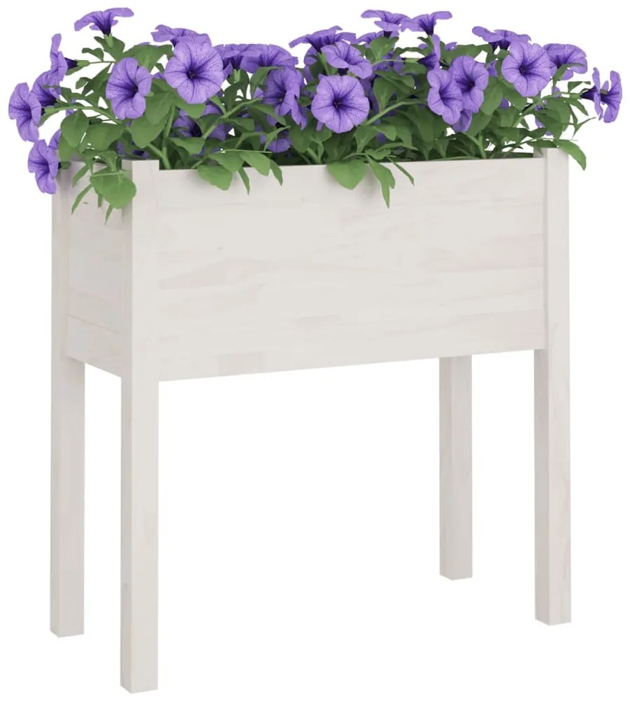 Vasos/floreiras de jardim 2 pcs 70x31x70 cm pinho maciço branco