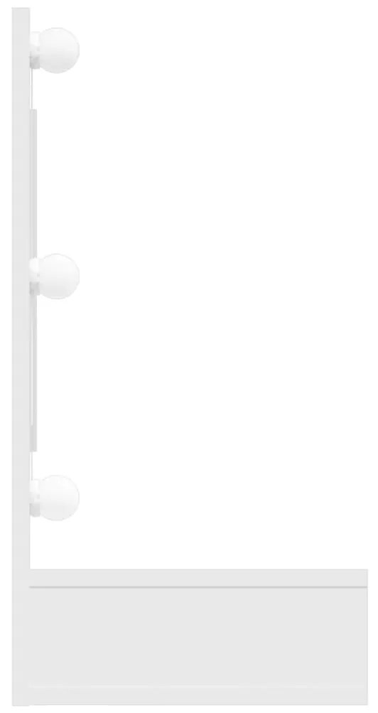 Armário espelhado com LED 90x31,5x62 cm branco brilhante