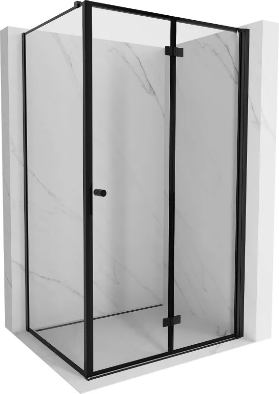 Mexen Mist-F cabine de duche dobrável direita 120 x 80 cm, moldura preta, preta - 8A6T-120-080-70-70-P