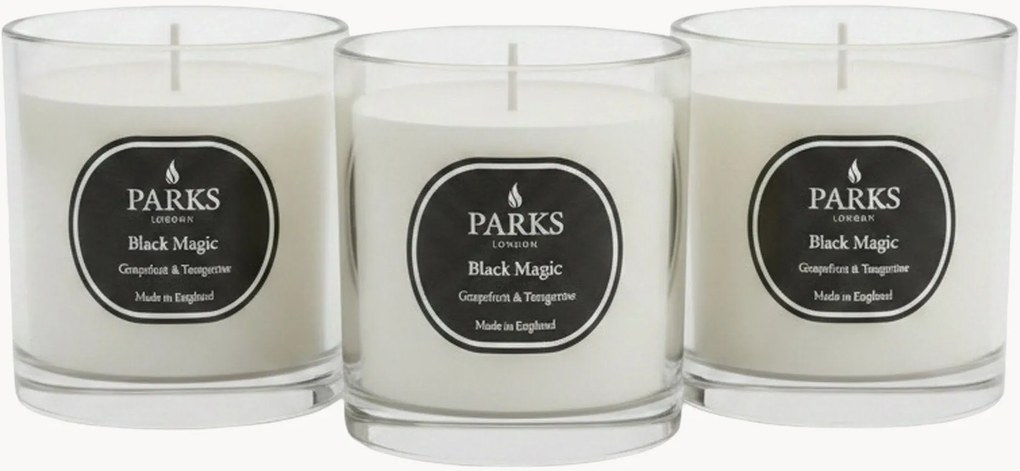 Velas perfumadas artesanais Black Magic (toranja, tangerina, almíscar branco), conjunto de 3