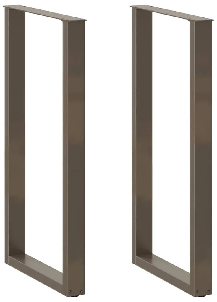 vidaXL Pés de mesa de bar em forma de U, 2 peças, aço natural, 60x(110-111) cm, aço