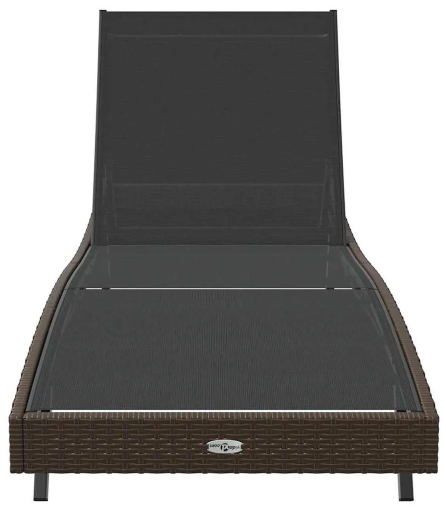 Espreguiçadeira Castanho 197 x 70 x 82 cm Rattan Sintético