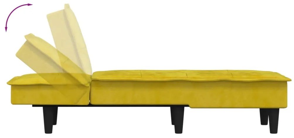 Chaise longue veludo amarelo