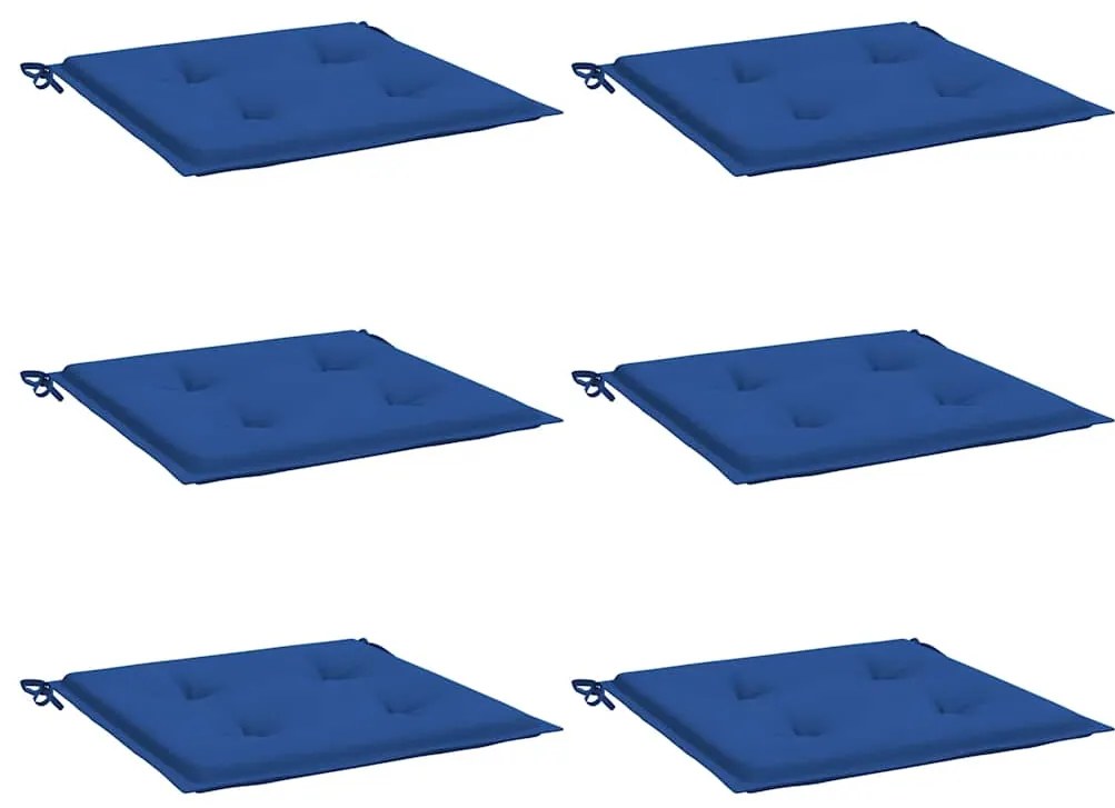 Almofadões p/ cadeiras jardim 6 pcs 40x40x4 cm oxford azul real