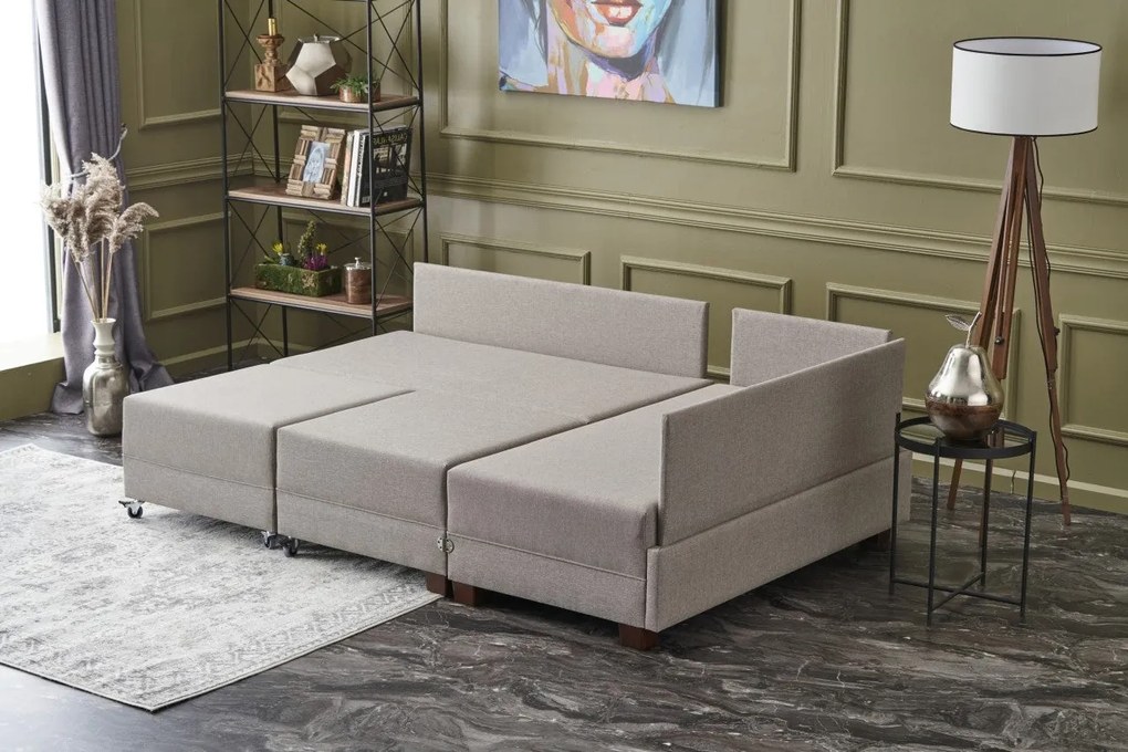 Sofá-Cama de Canto Fly – Creme – 210x70x280 cm