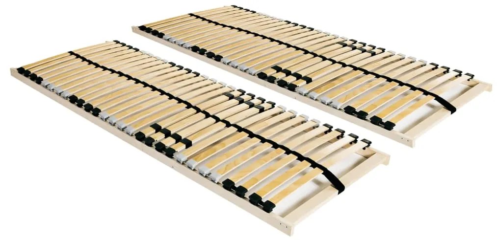 3051431 vidaXL Estrados de ripas 2 pcs com 28 ripas 7 zonas 90x200 cm