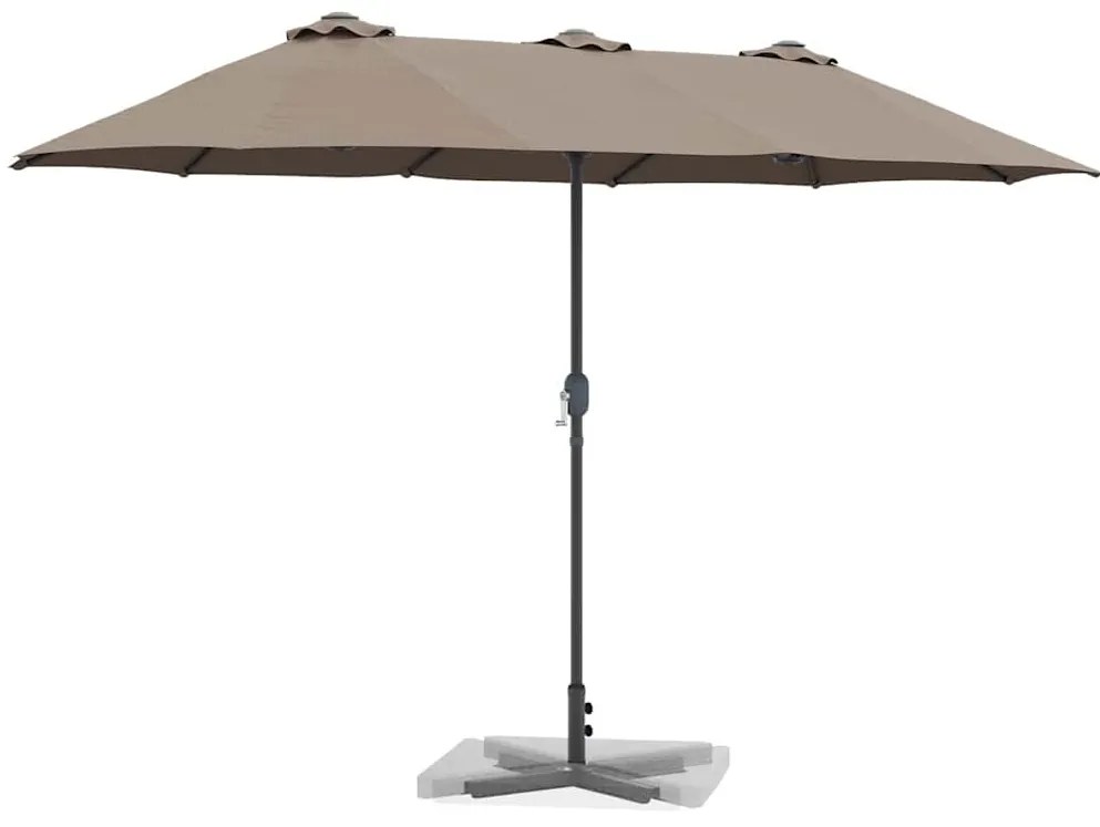 Guarda-sol de Jardim Cinzento-acastanhado 380 x 196 x 235 cm