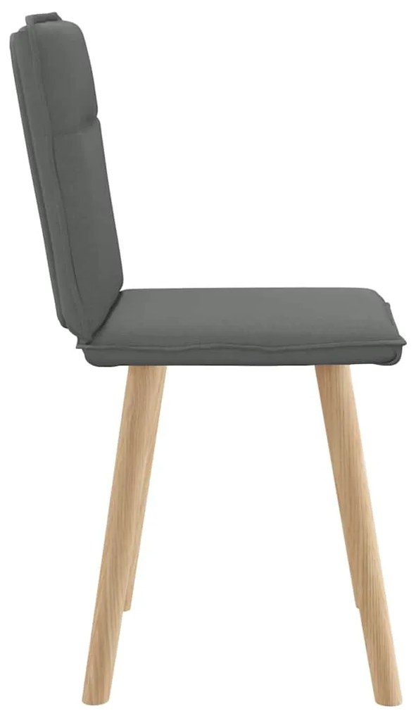 Cadeiras de jantar 2 pcs tecido cinzento-escuro
