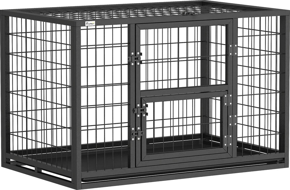 PawHut Gaiola para Cães Robusta, 94x60x64 cm, com Bandeja Removível. | Aosom Portugal