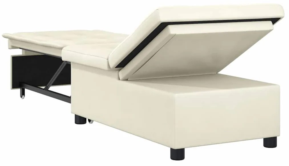 Sofá-Cama 3 em 1 Pull-Out Creme Veludo