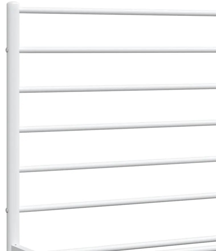 Estrutura de cama com cabeceira e pés 193x203 cm metal branco