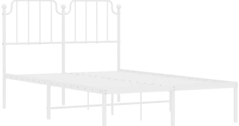 Estrutura de cama com cabeceira 120x200 cm metal branco
