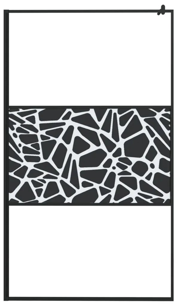 Divisória chuveiro+prateleira 115x195 vidro ESG/alumínio preto