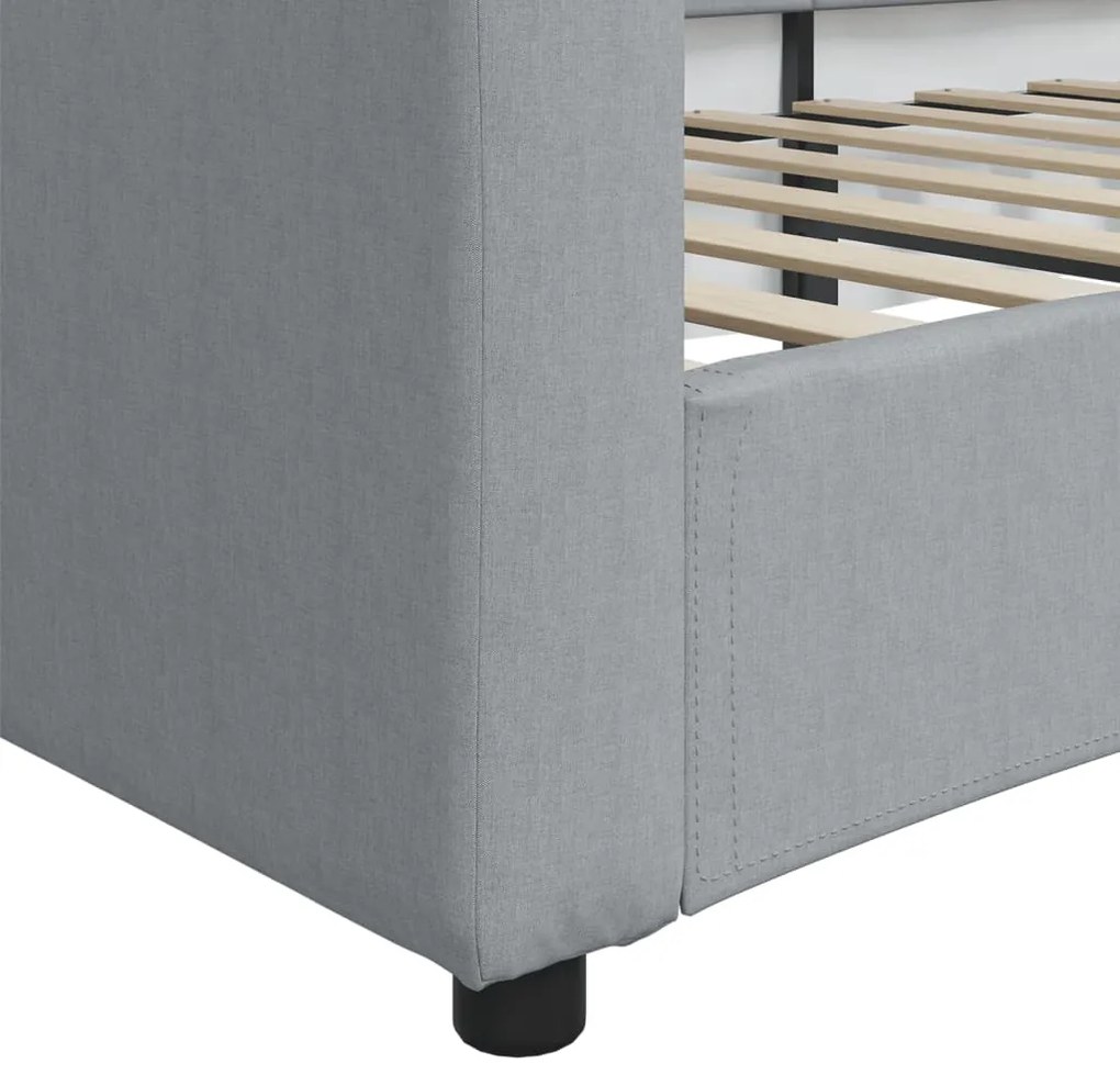 Sofá-cama 90x200 cm tecido cinzento-claro