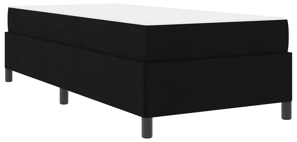 vidaXL Cama Box com colchão Preto 90 x 190 cm tecido