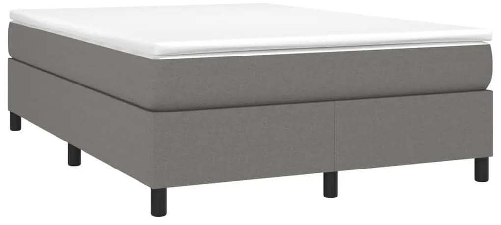 Estrutura de cama sem colchão 140x190 cm tecido cinzento-escuro