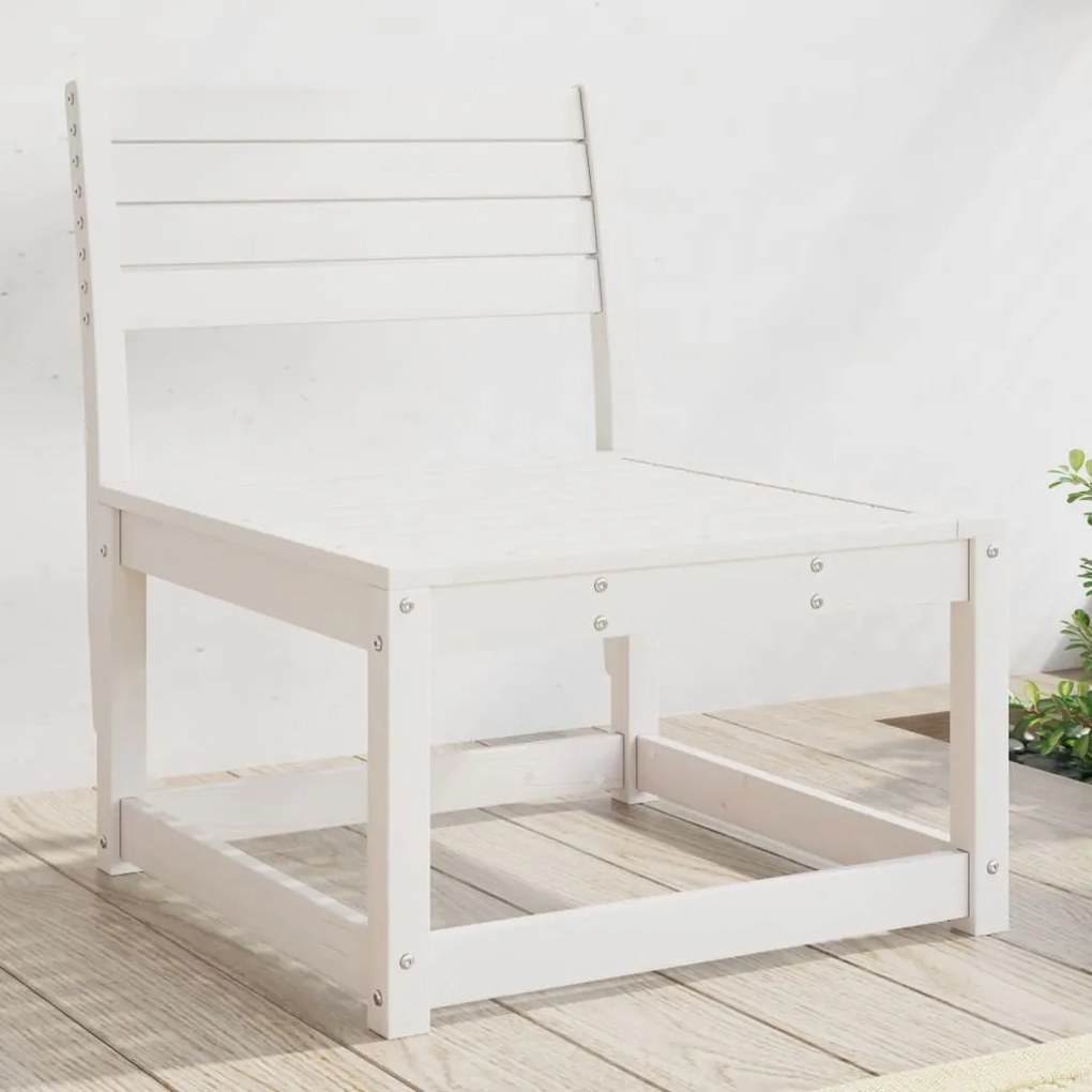 vidaXL Sofá para jardim madeira de pinho maciça branco