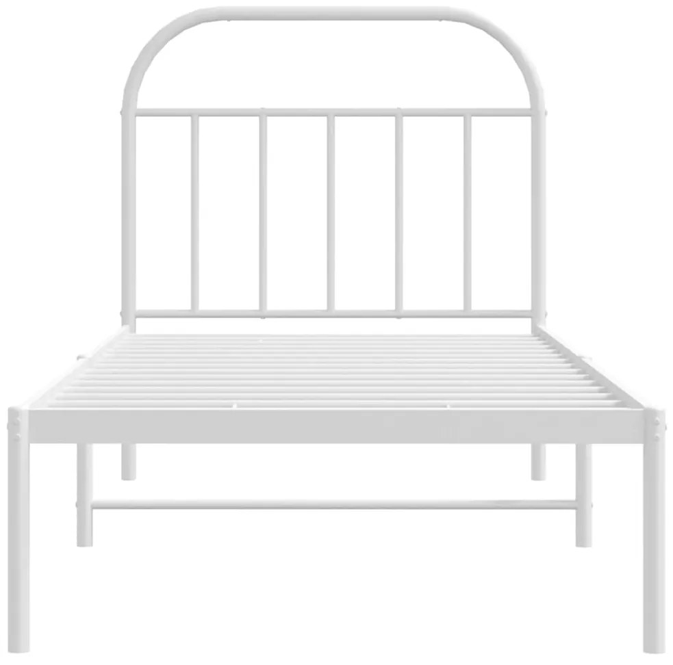 Estrutura de cama com cabeceira 90x200 cm metal branco