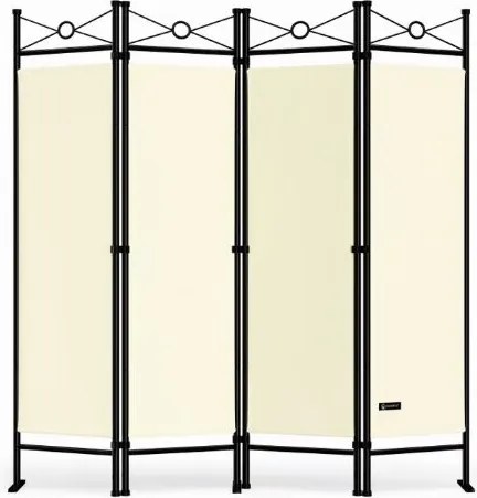 Conjunto de 2 Biombos Lucca, 4 painéis 180x163cm Cremes
