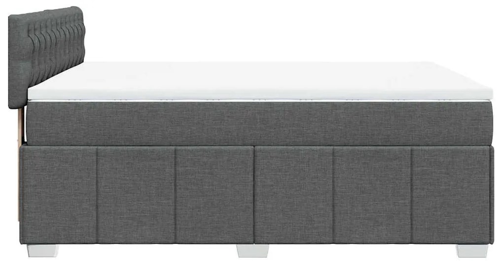 Cama com molas/colchão 140x190 cm tecido cinzento-escuro