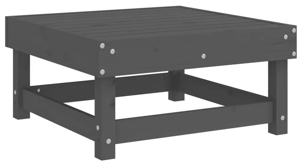 6 pcs conjunto lounge de jardim pinho maciço cinzento