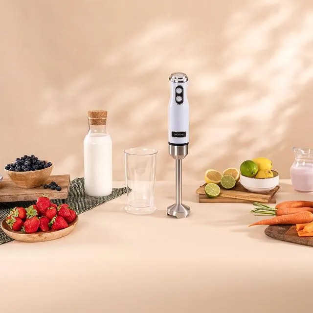 Varinha mágica retro Power RetroBlue 1200MAX Cream&Crush com 1200 W de potência máxima, lâmina de 4 dentes com revestimento de titânio preto e velocid