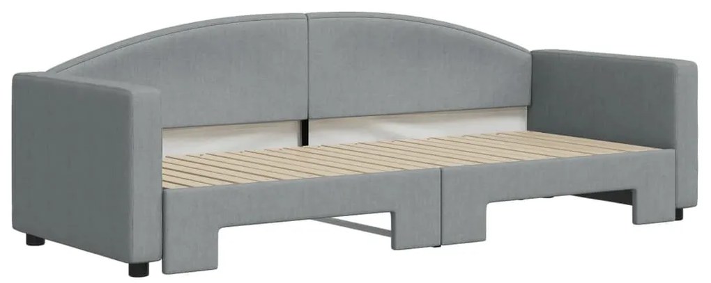 Sofá-cama com gavetão 80x200 cm tecido cinzento-claro