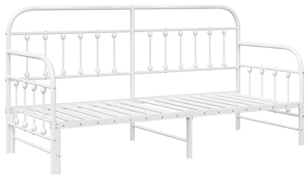 Estrutura de Daybed vidaXL com Cama de Rodízio Branca 75x190 cm Aço