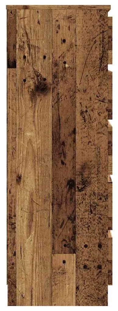 Cómoda com 5 Gavetas - 60x36x103 cm - derivados madeira - madeira velh