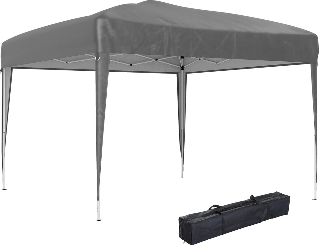 Outsunny Tenda Dobrável 3x3 m Tenda Pop-up de Jardim com Altura Ajustável e Saco de Transporte Tecido Oxford 210D Anti-UV Cinzento | Aosom Portugal