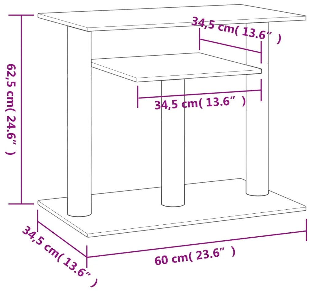 Postes arranhadores para gatos com plataformas 62,5cm cor creme