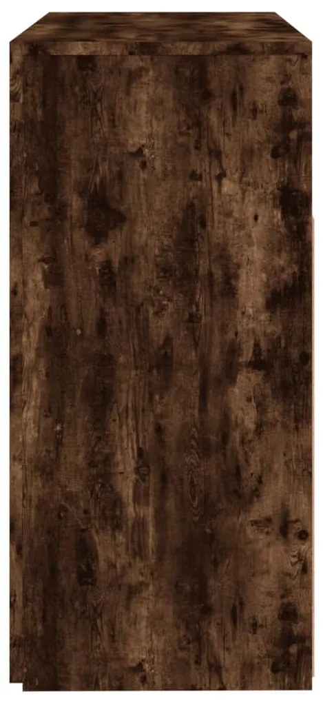 Aparador com luzes LED 80x35x75 cm carvalho fumado