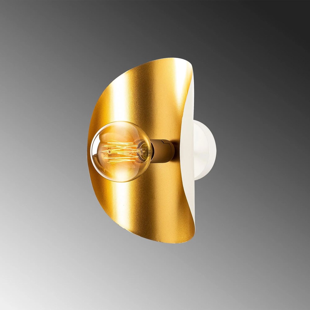 Aplique de Parede Sivani – Branco e Dourado – 17 x 13 cm