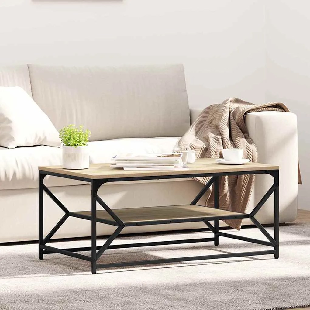 Mesa de Centro com Prateleira Carvalho Sonoma 90x50x40 cm Derivados de