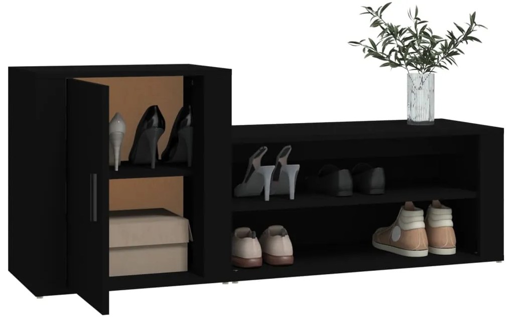 Sapateira 130x35x54 cm derivados de madeira preto