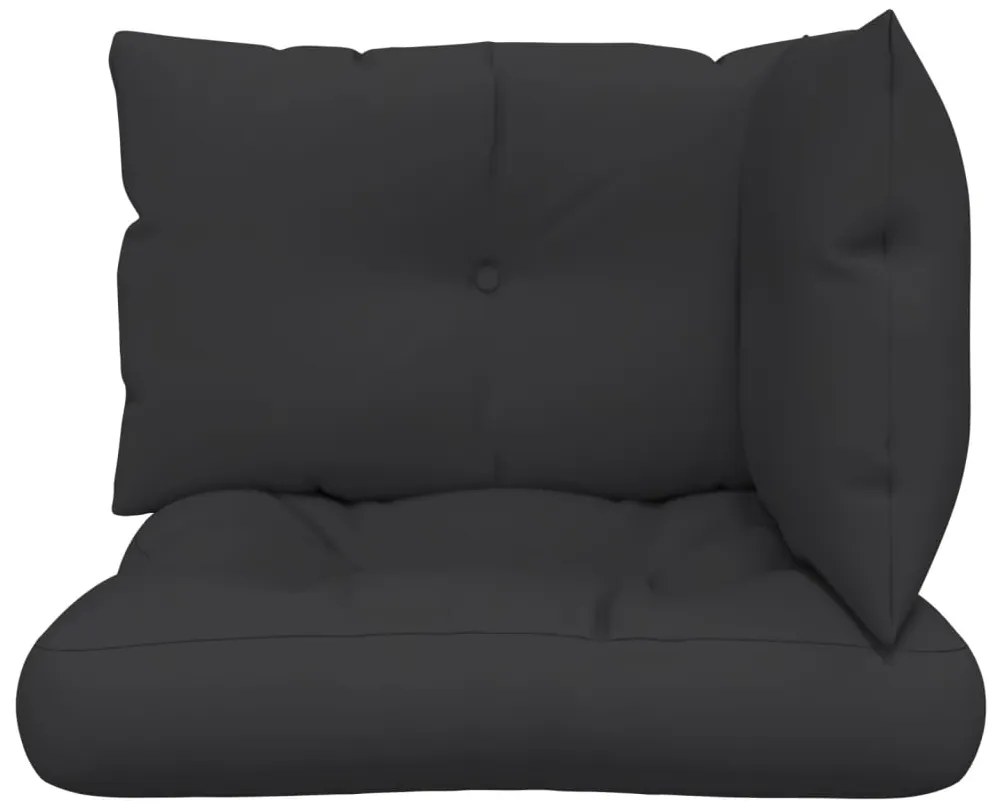 Almofadões para sofás de paletes 3 pcs tecido preto