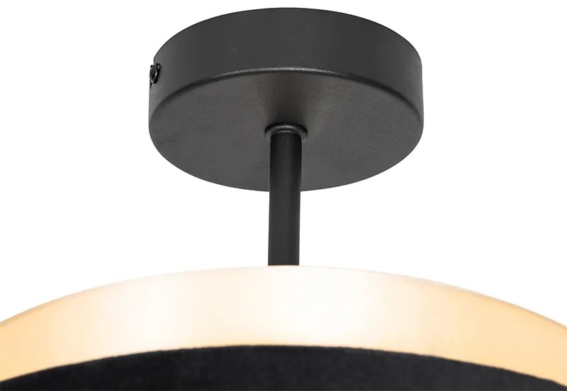 Candeeiro de teto moderno preto com dourado - Elif Moderno