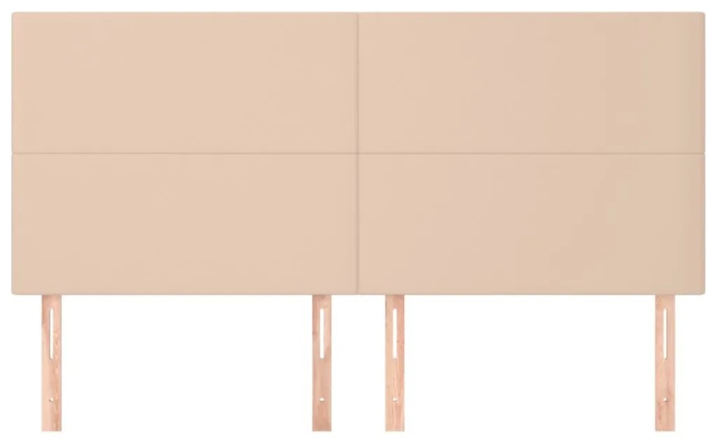 Cabeceira cama 4 pcs couro artificial 90x5x78/88 cm cappuccino