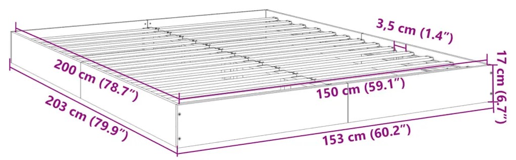 Estrutura de cama 150x200 cm derivados de madeira branco